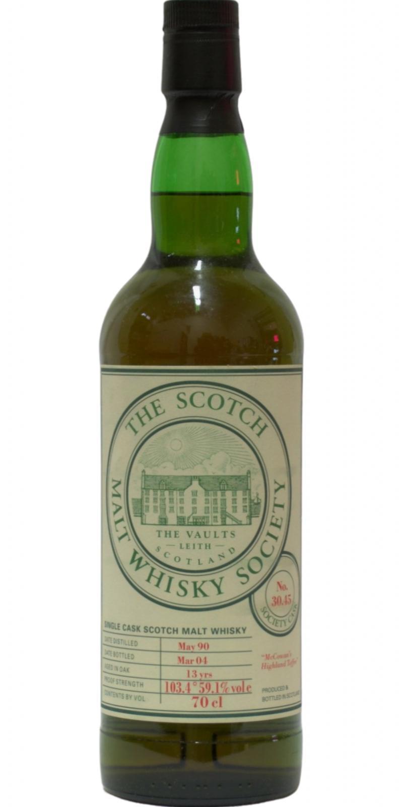 Glenrothes 1990 SMWS 30.45 McCowan's Highland Toffee