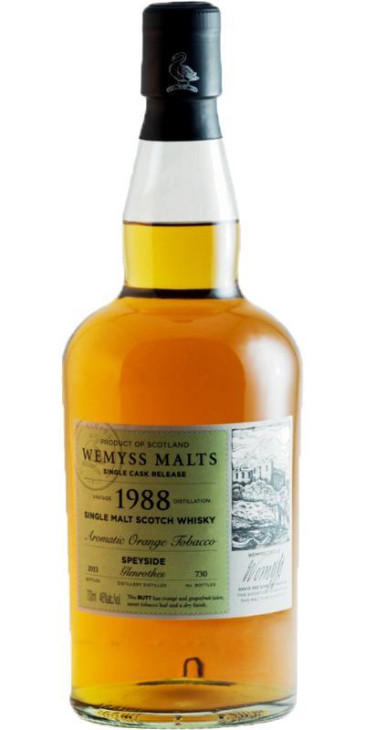 Glenrothes 1988 Wy Aromatic Orange Tobacco