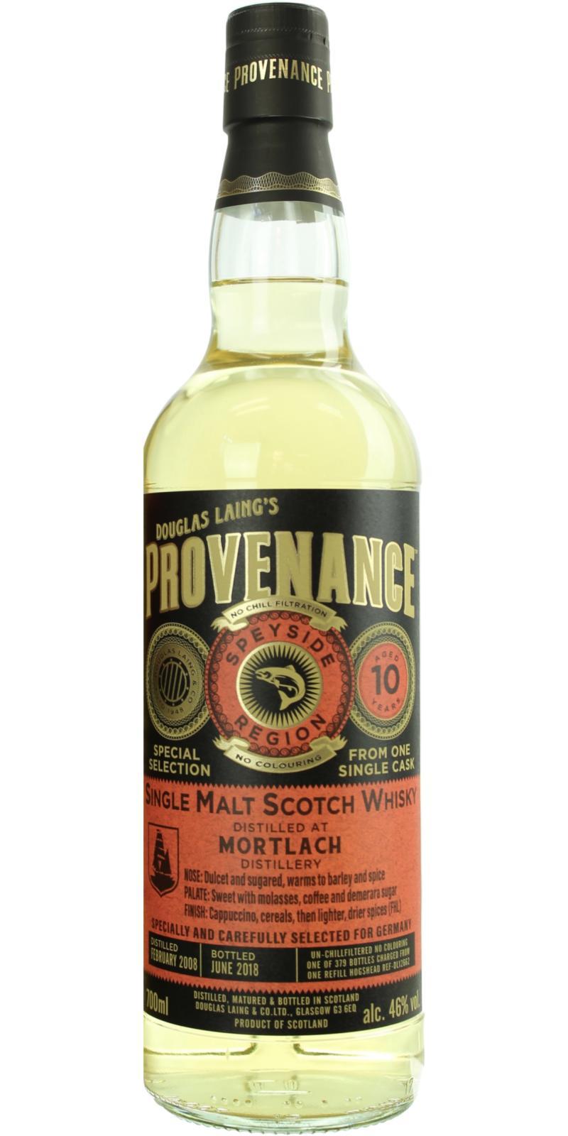 Mortlach 2008 DL Provenance