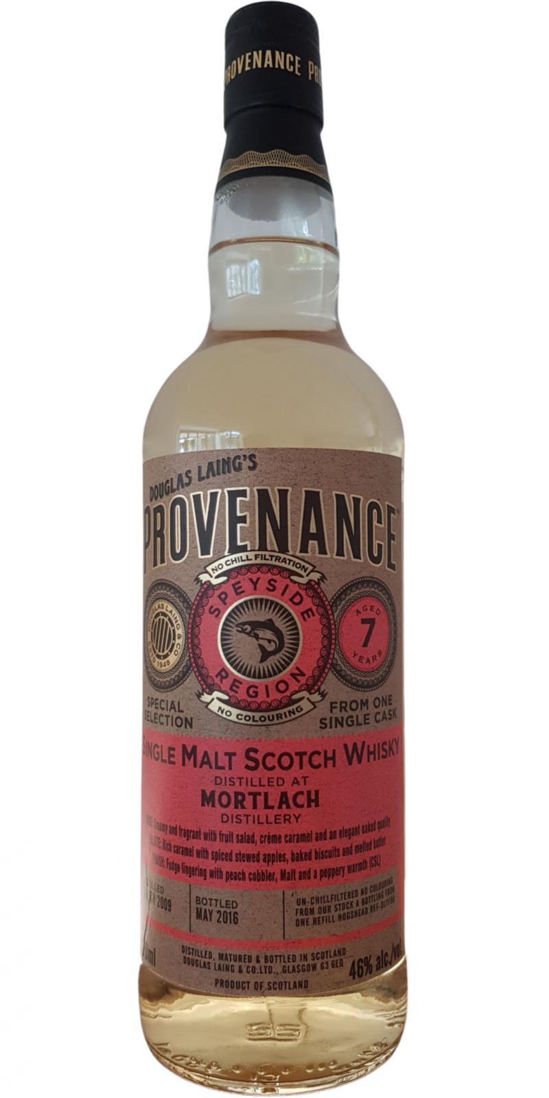 Mortlach 2009 DL Provenance