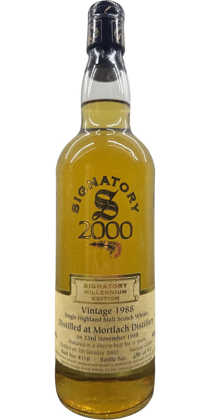 Mortlach 1988 SV Millennium Edition
