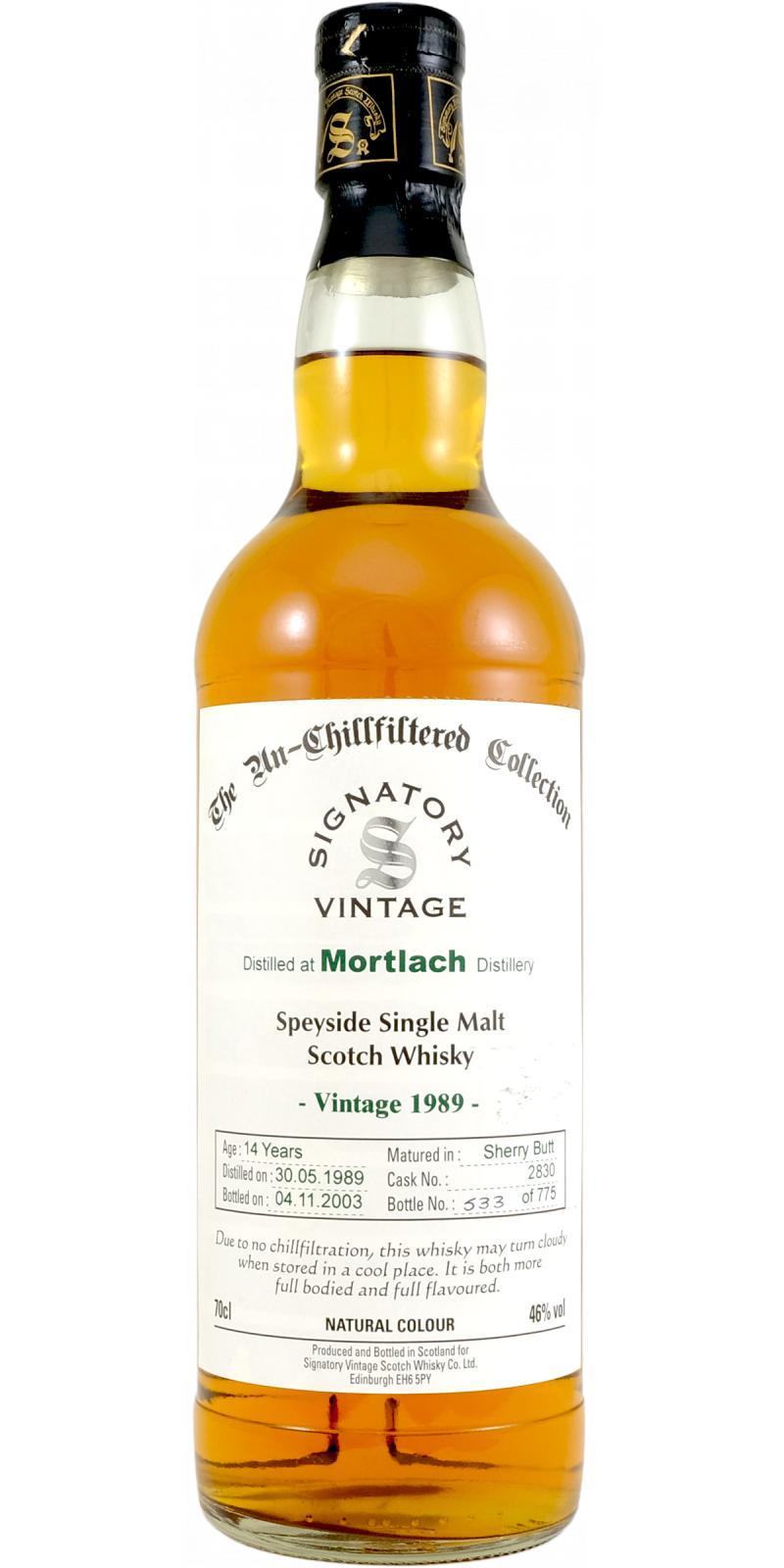 Mortlach 1989 SV The Un-Chillfiltered Collection