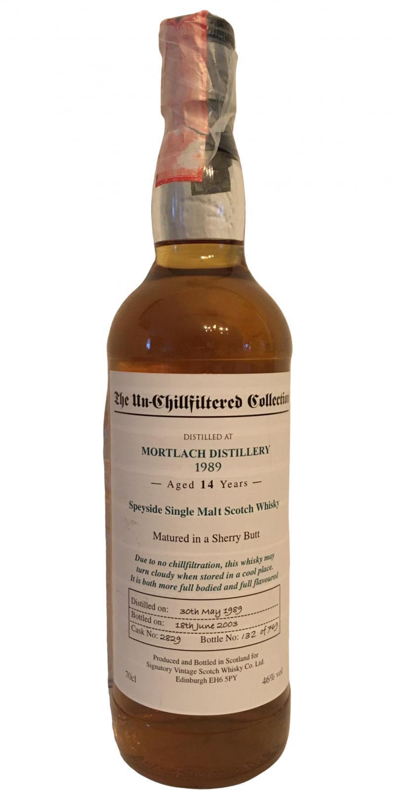 Mortlach 1989 SV The Un-Chillfiltered Collection