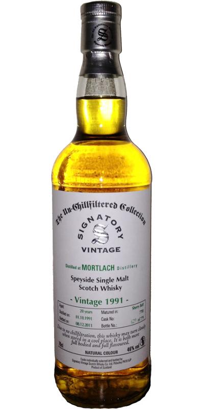 Mortlach 1991 SV The Un-Chillfiltered Collection