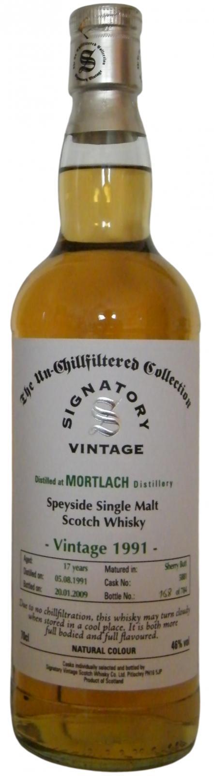 Mortlach 1991 SV The Un-Chillfiltered Collection