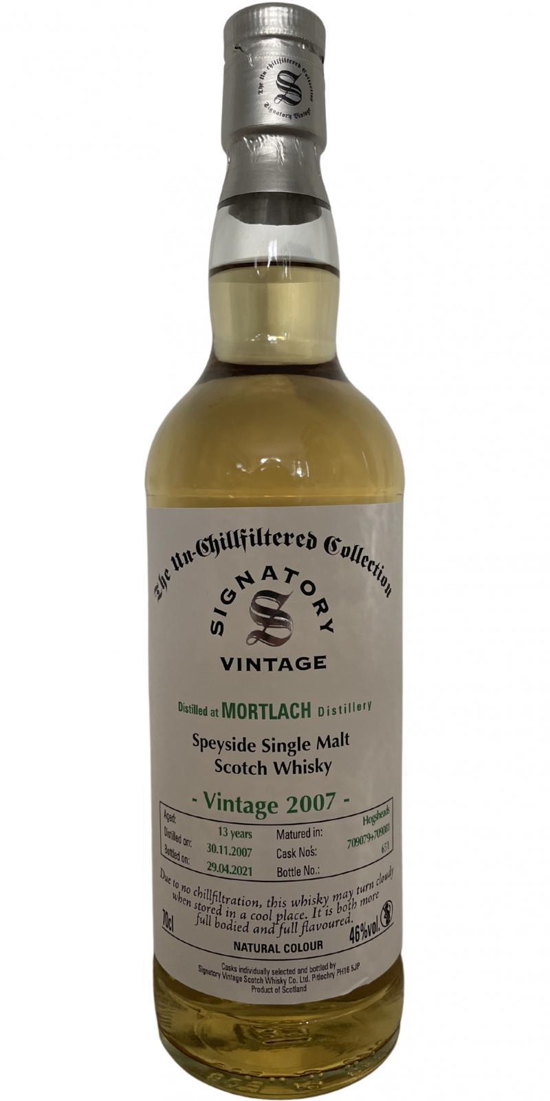 Mortlach 2007 SV The Un-Chillfiltered Collection