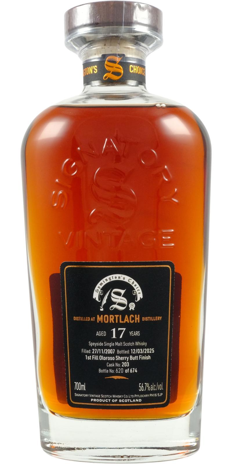 Mortlach 2007 SV Cask Strength Collection - Symington’s Choice