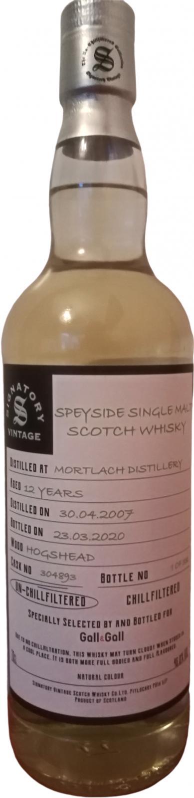 Mortlach 2007 SV The Un-Chillfiltered Collection