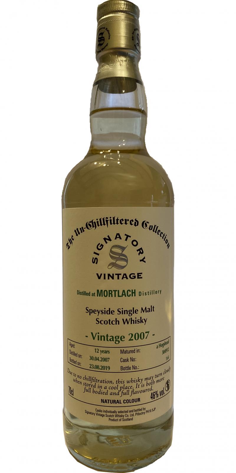 Mortlach 2007 SV The Un-Chillfiltered Collection
