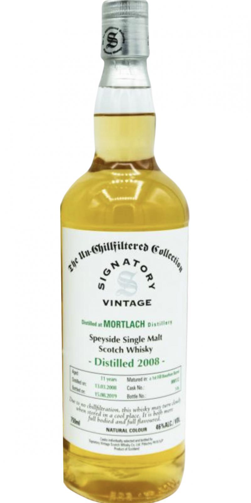 Mortlach 2008 SV The Un-Chillfiltered Collection