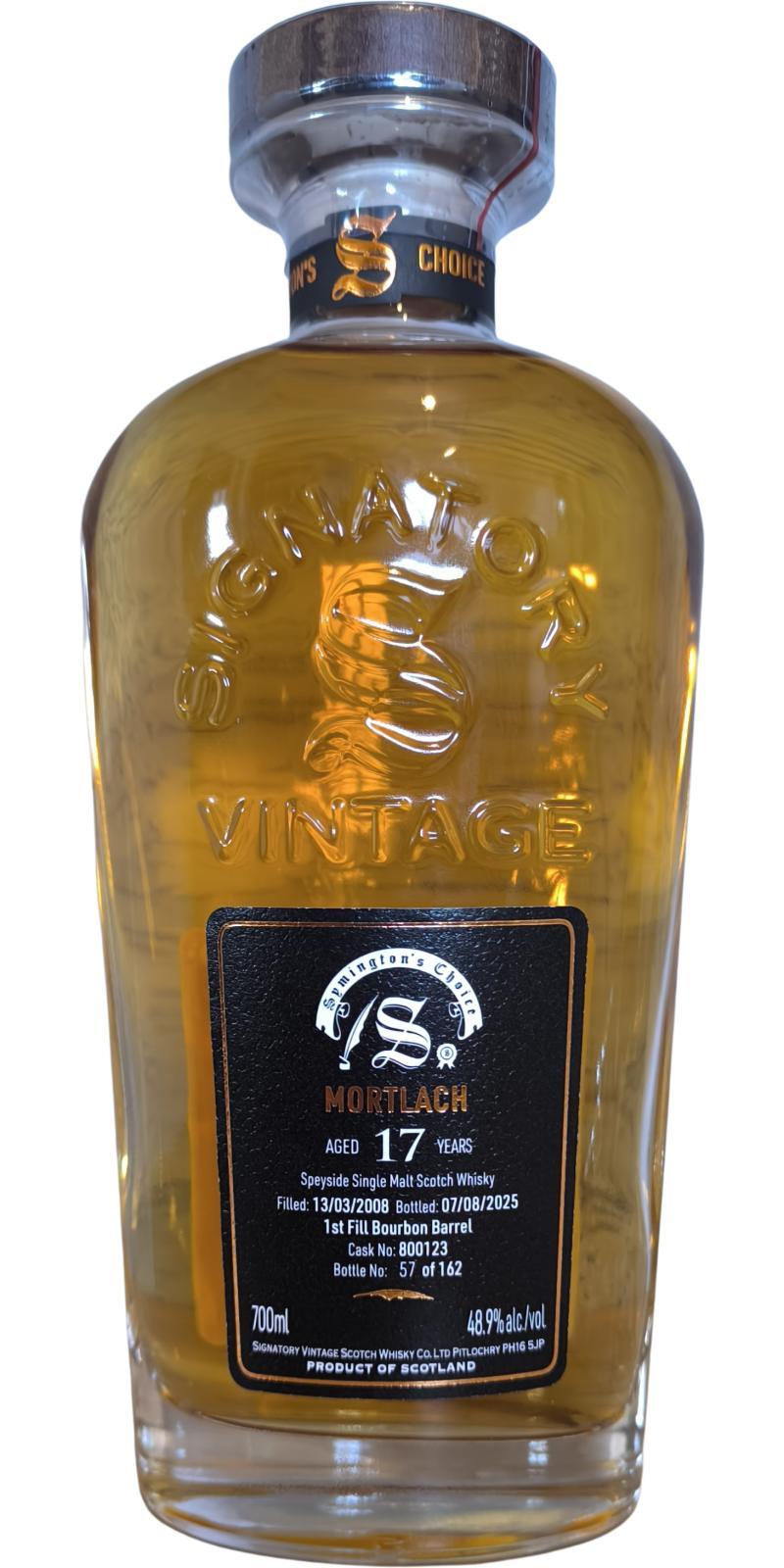 Mortlach 2008 SV Cask Strength Collection - Symington’s Choice