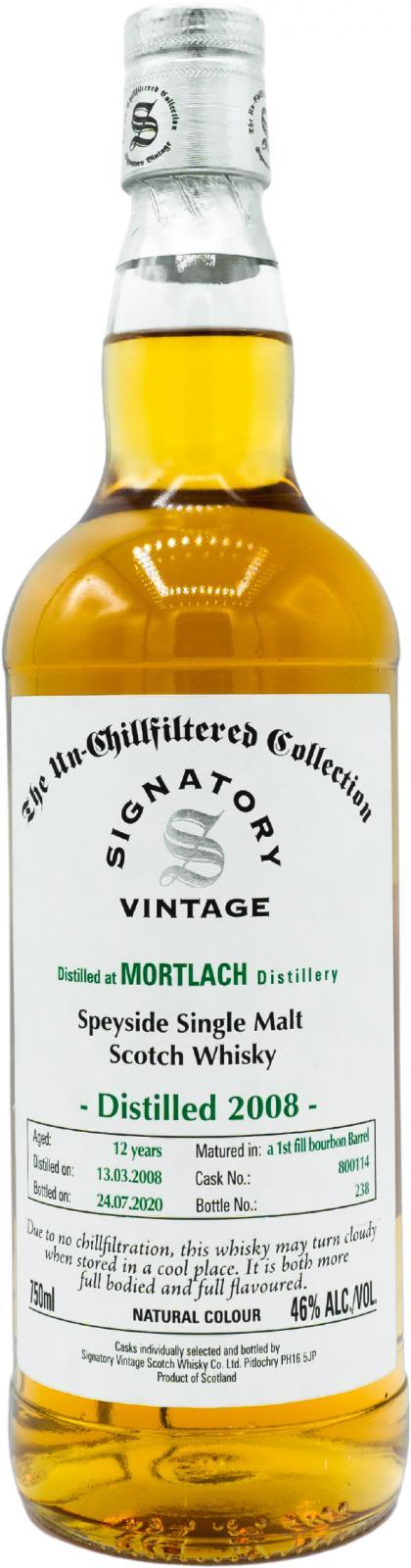 Mortlach 2008 SV The Un-Chillfiltered Collection
