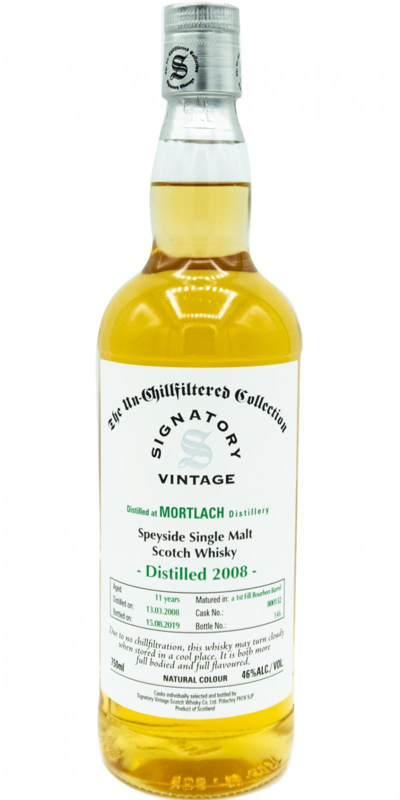 Mortlach 2008 SV The Un-Chillfiltered Collection