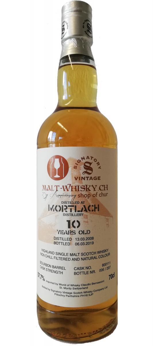 Mortlach 2008 SV The Un-Chillfiltered Collection