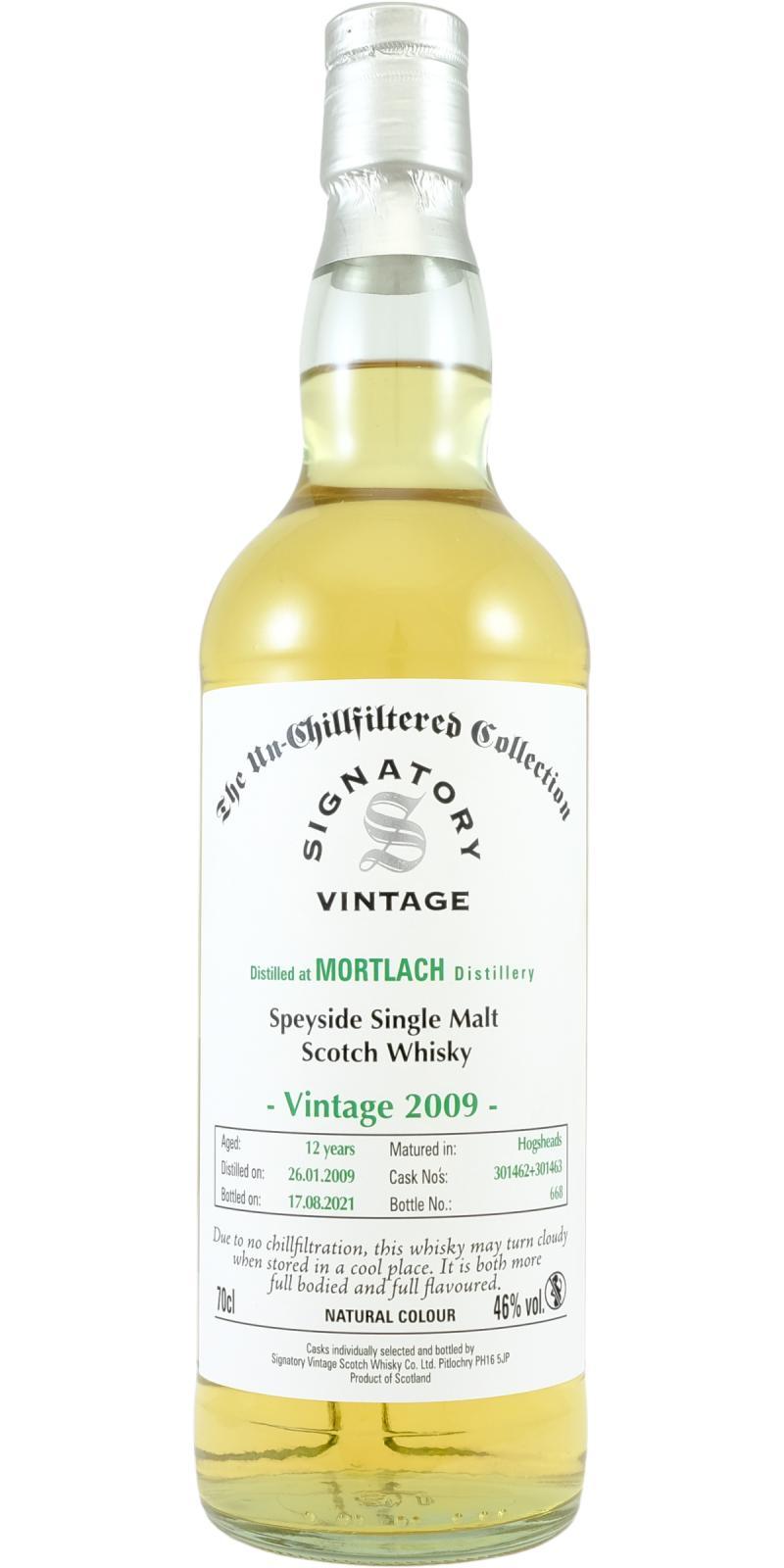 Mortlach 2009 SV The Un-Chillfiltered Collection