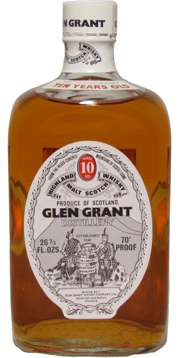 Glen Grant 10-year-old square bottle, short neck, white screw cap