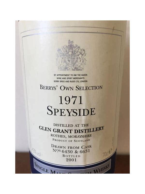 Glen Grant 1971 BR Berrys' Own Selection