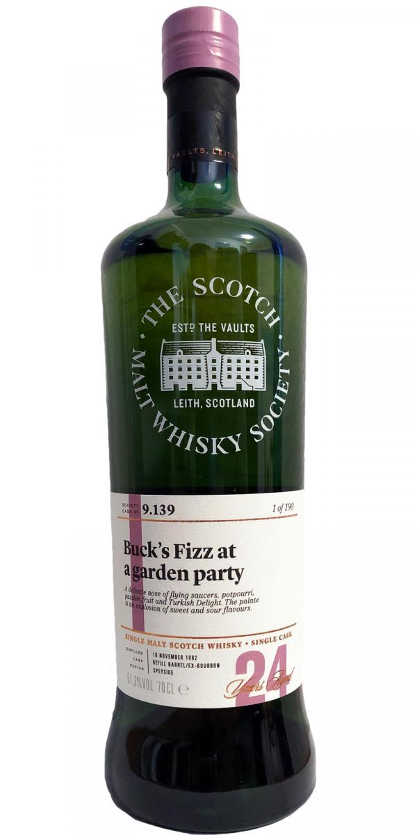 Glen Grant 1992 SMWS 9.139 Buck's Fizz at a garden party