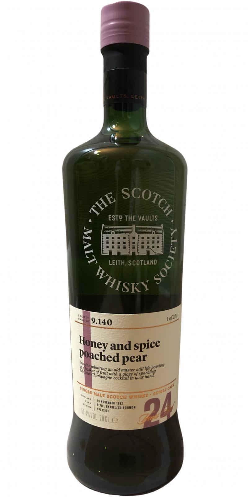 Glen Grant 1992 SMWS 9.140 Honey and spice poached pear