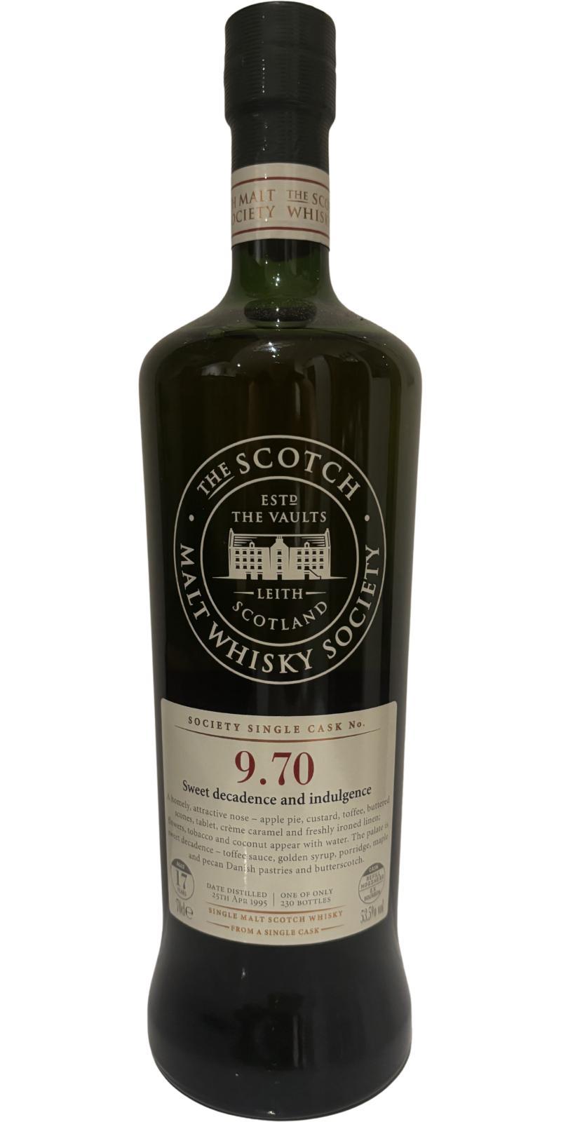 Glen Grant 1995 SMWS 9.70 Sweet decadence and indulgence