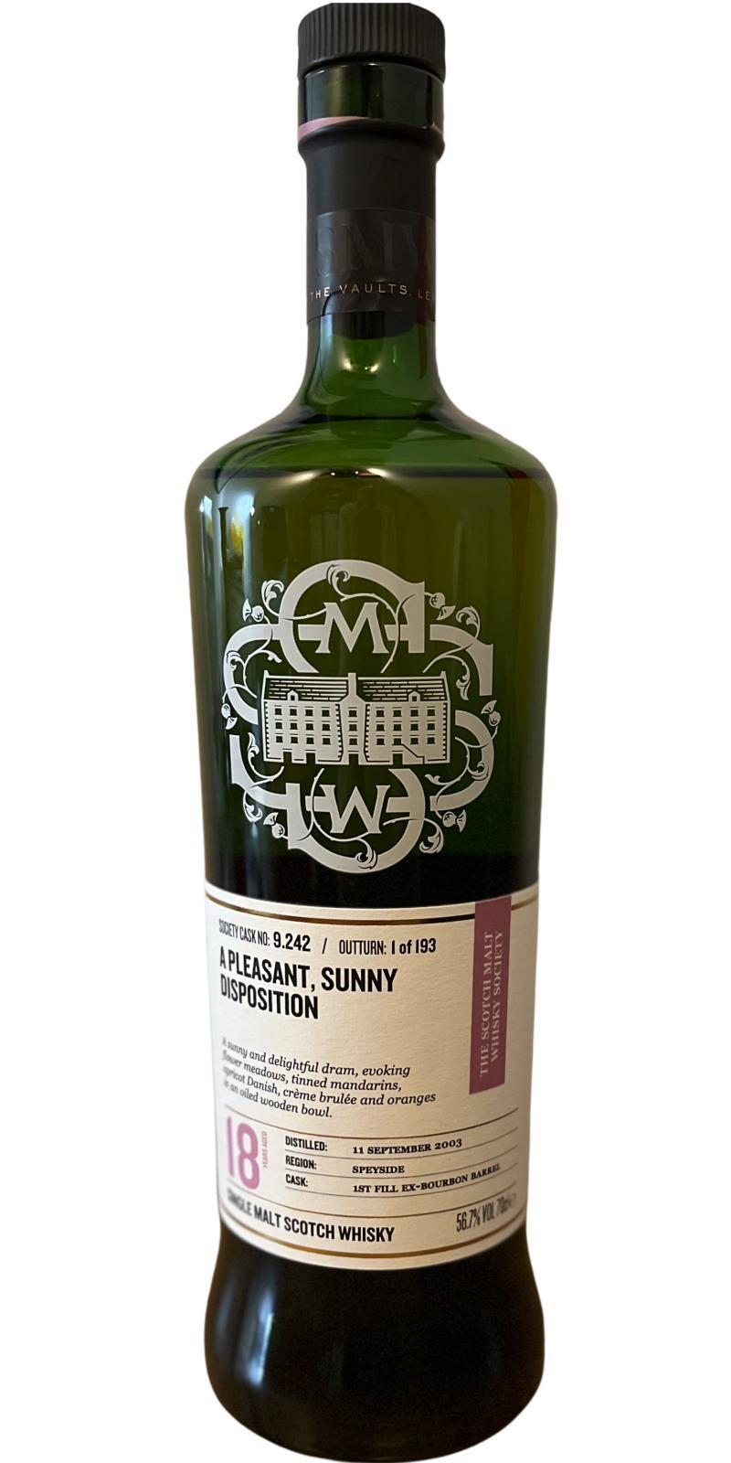 Glen Grant 2003 SMWS 9.242 A pleasant, sunny disposition