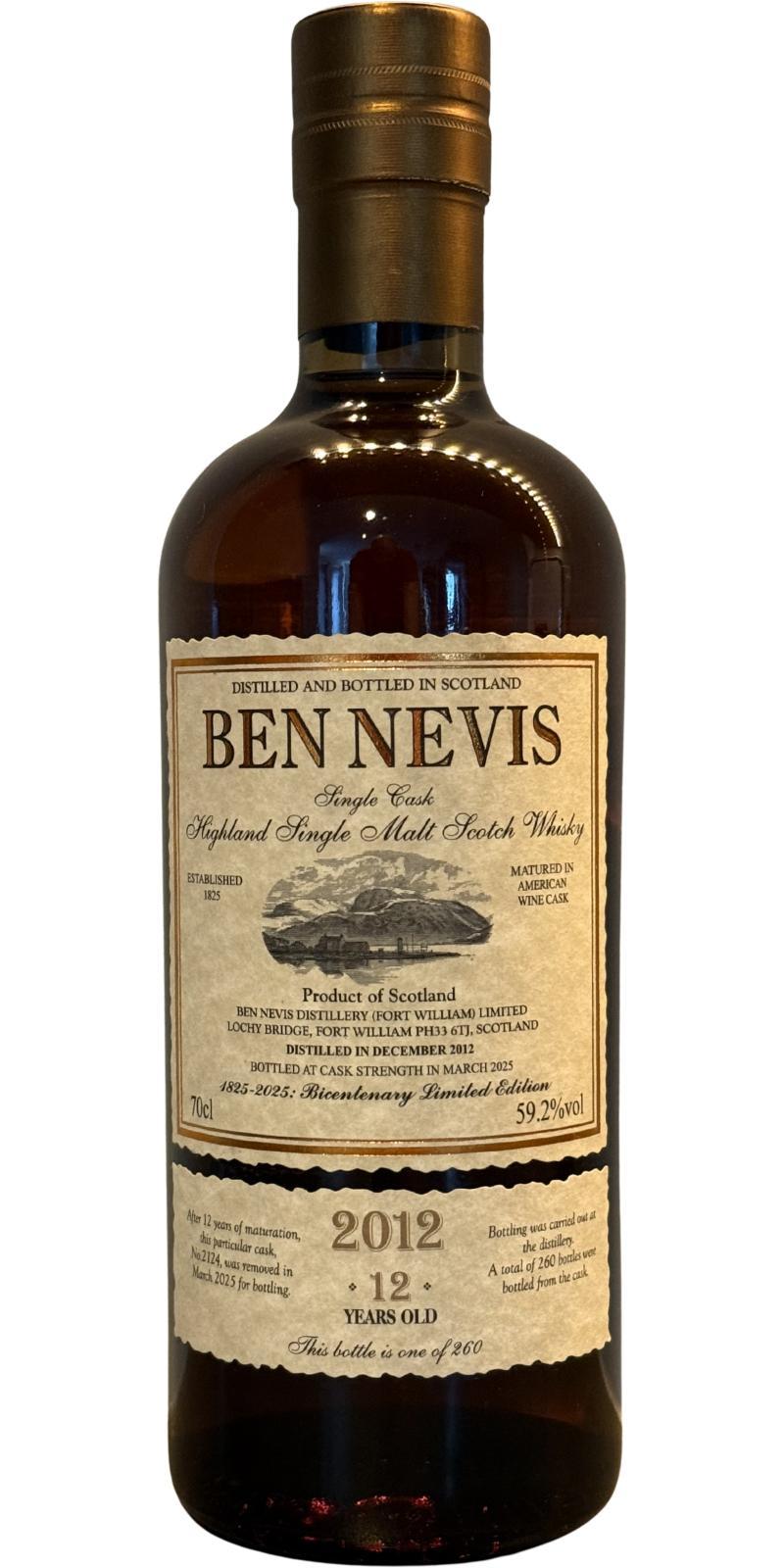 Ben Nevis 2012 Single cask - 200 Years Limited Edition