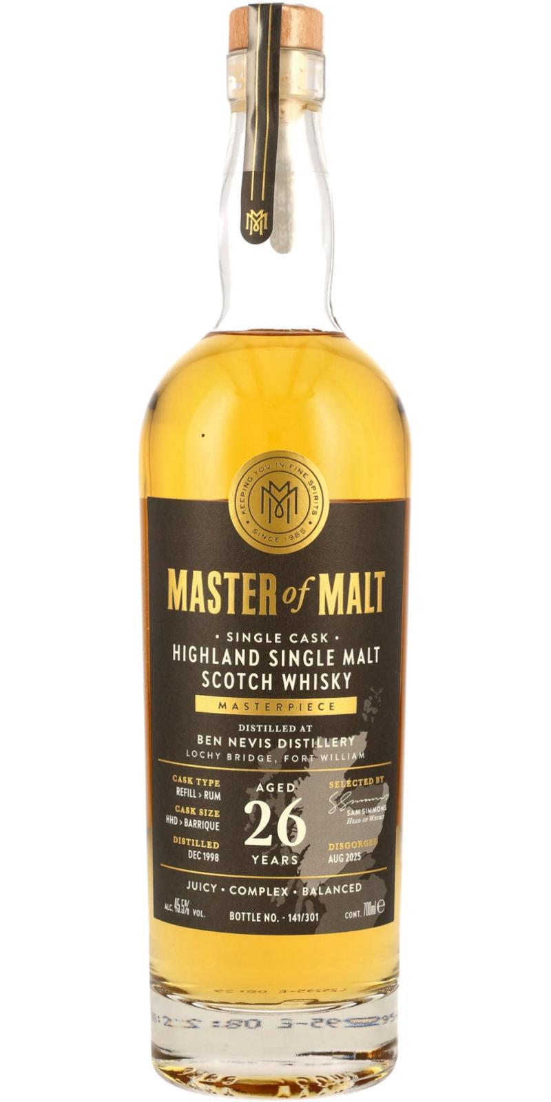 Ben Nevis 1998 MoM Single Cask - Masterpiece