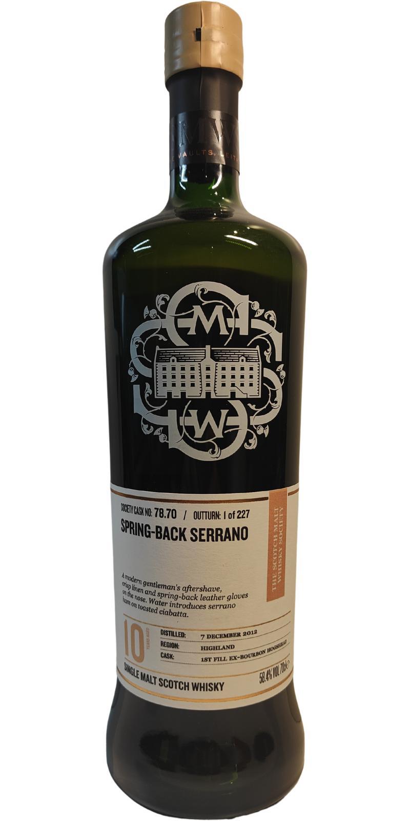 Ben Nevis 2012 SMWS 78.70 Spring-back serrano