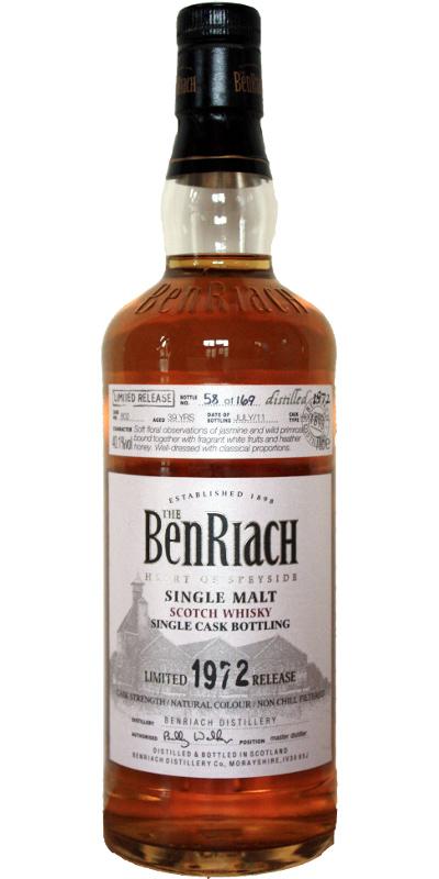 BenRiach 1972 Single Cask Bottling - Batch 8