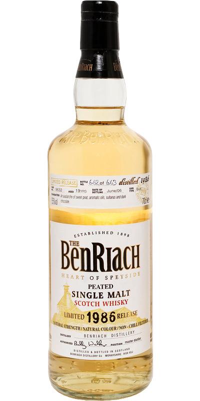 BenRiach 1986 - Peated Single Cask Bottling - Batch 3