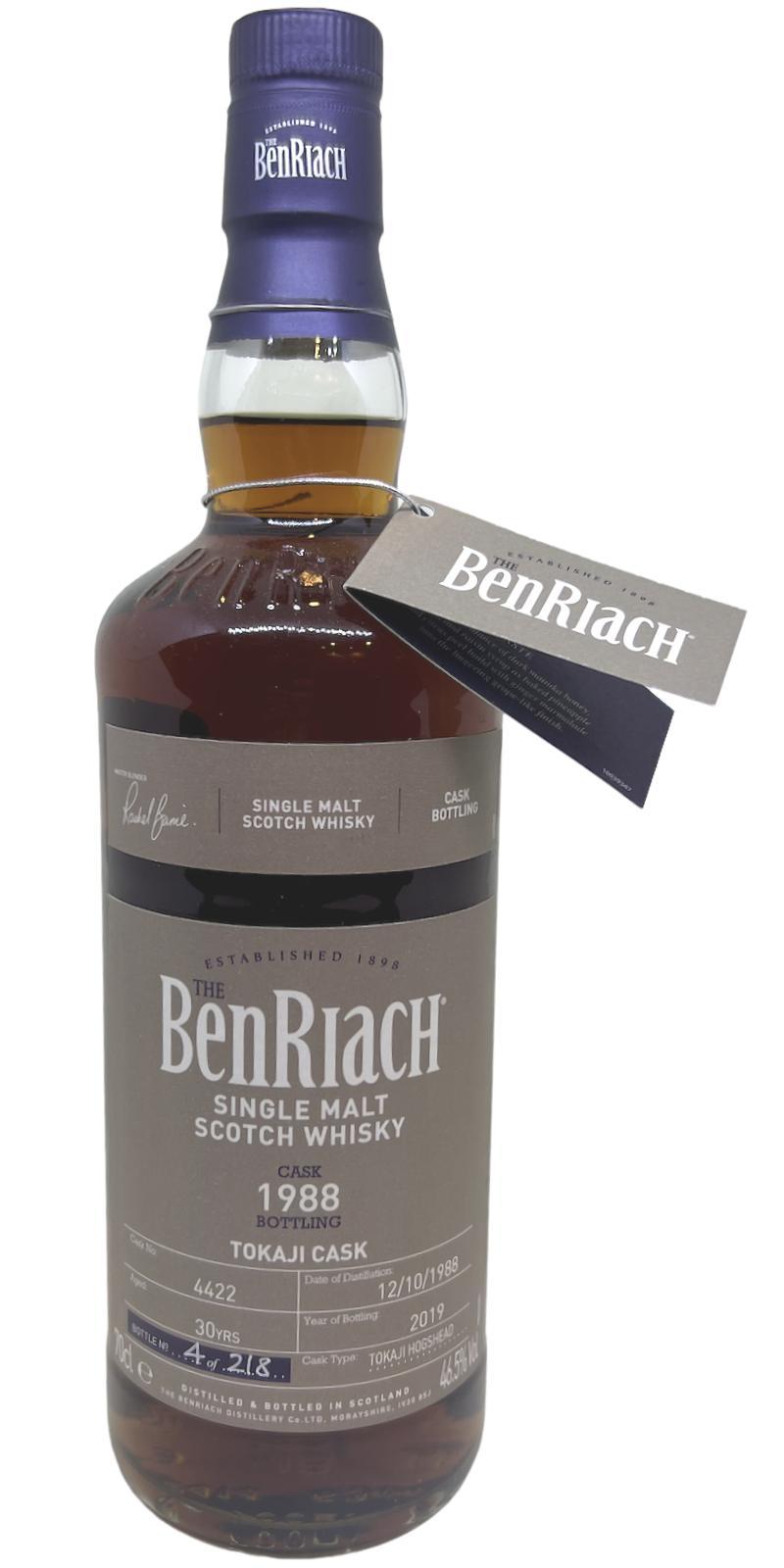 BenRiach 1988 Single Cask Bottling - Batch 16