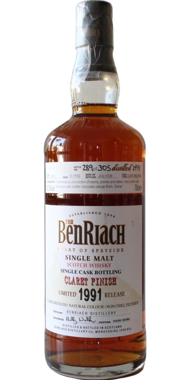 BenRiach 1991 Single Cask Bottling - Batch 5