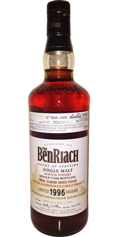 BenRiach 1996 Single Cask Bottling