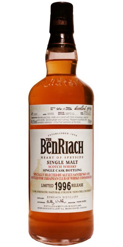 BenRiach 1996 Single Cask Bottling