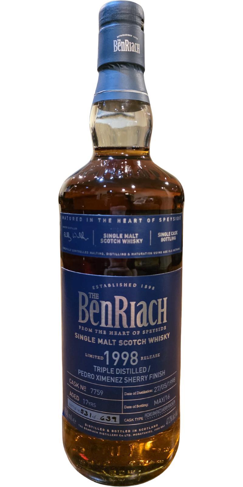 BenRiach 1998 - Triple Distilled Limited Release