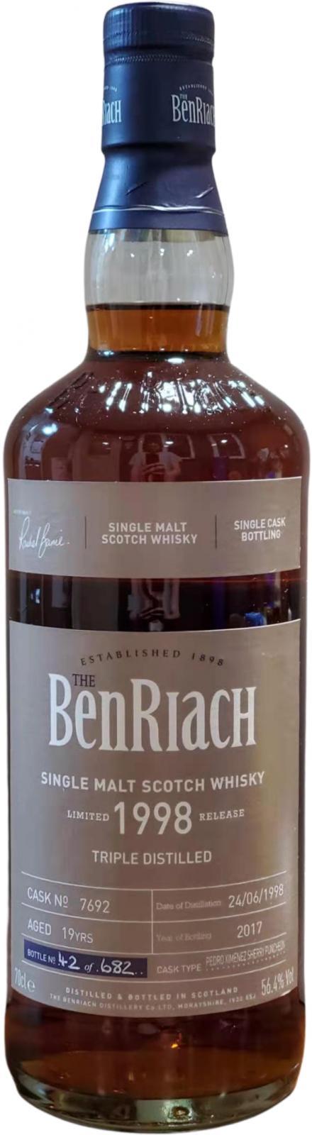 BenRiach 1998 - Triple Distilled Single Cask Bottling