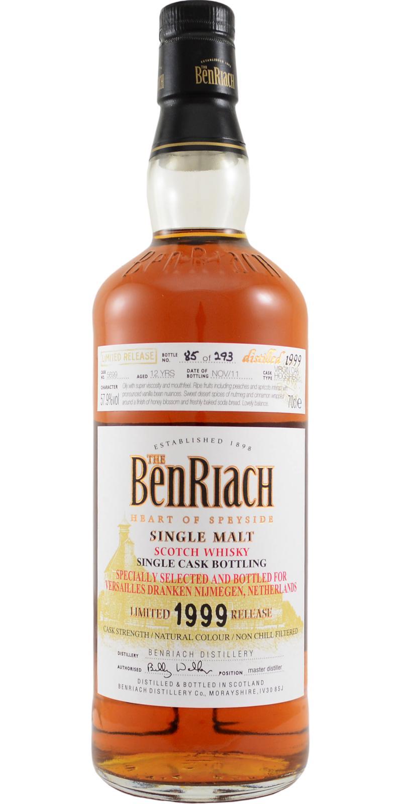BenRiach 1999 Single Cask Bottling