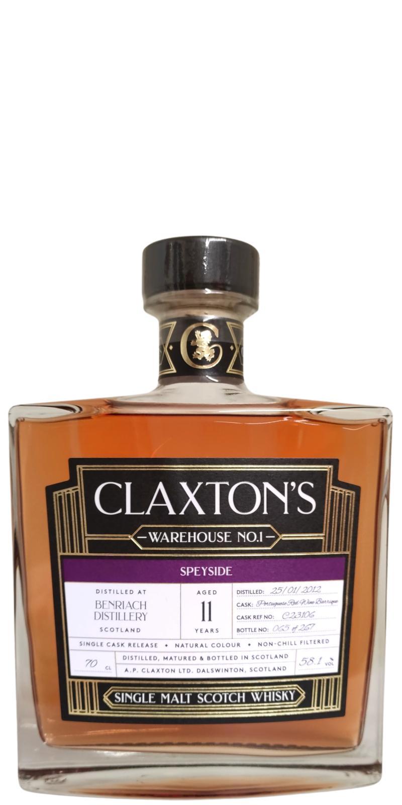 BenRiach 2012 Cl Warehouse No. 1