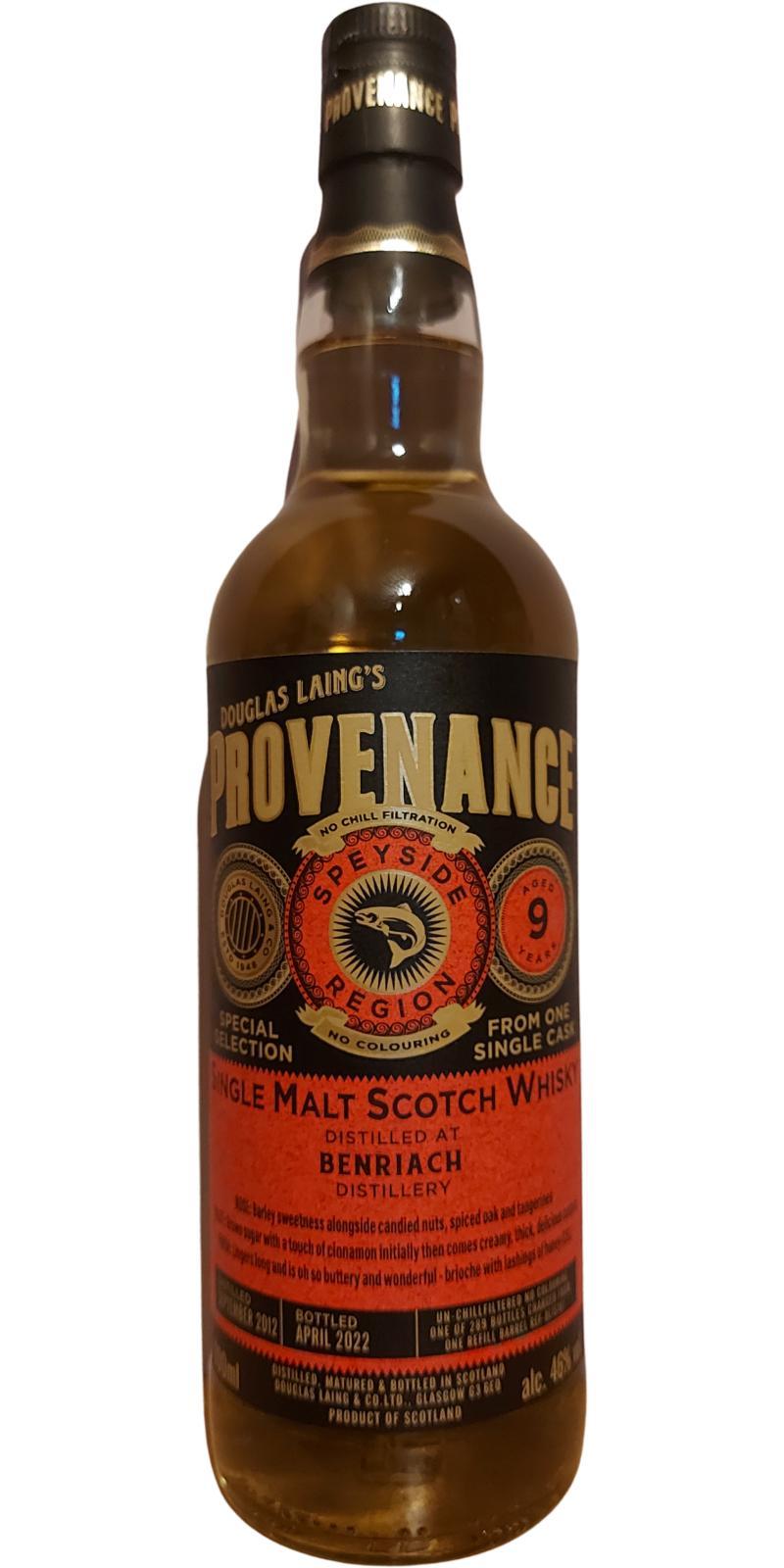 BenRiach 2012 DL Provenance