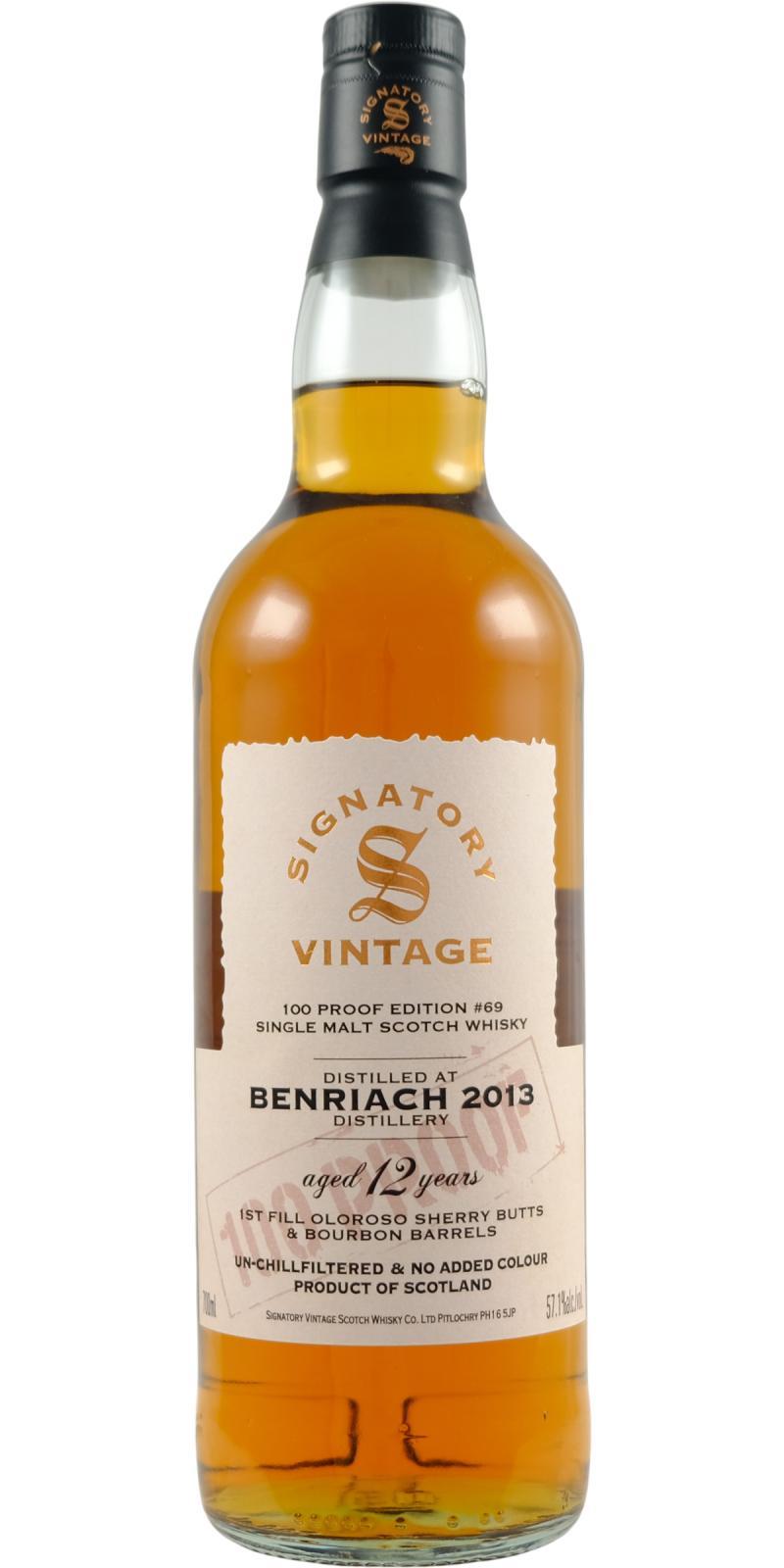 BenRiach 2013 SV 100 Proof - Edition #69