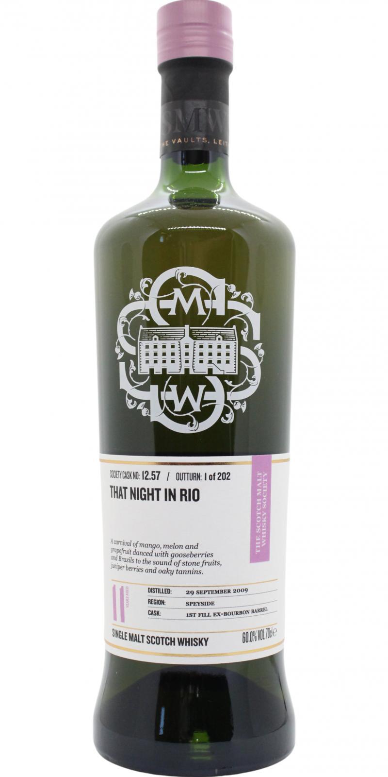 BenRiach 2009 SMWS 12.57 That Night In Rio