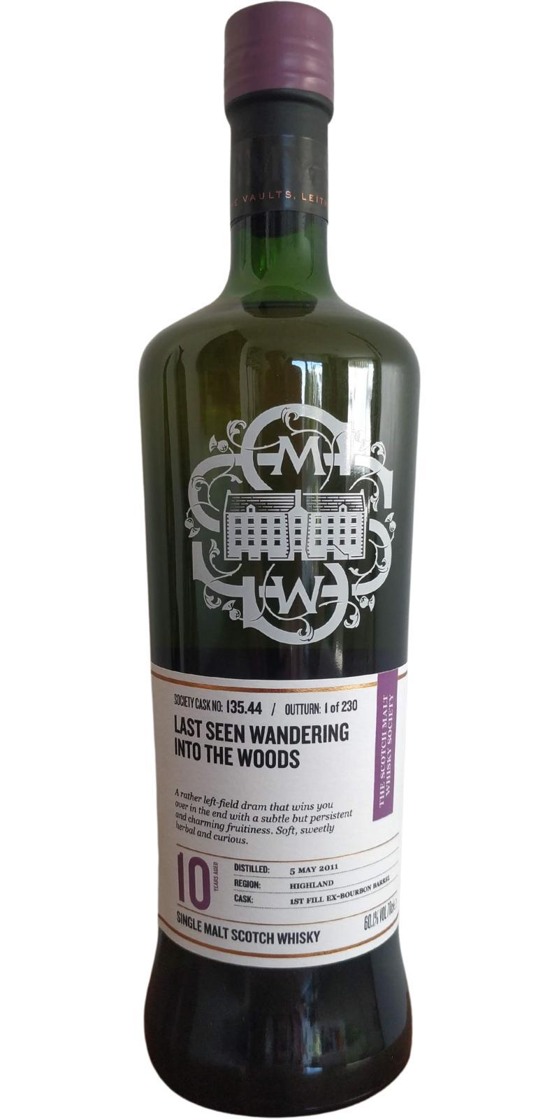 Loch Lomond 2011 SMWS 135.44 Last seen wandering into the woods
