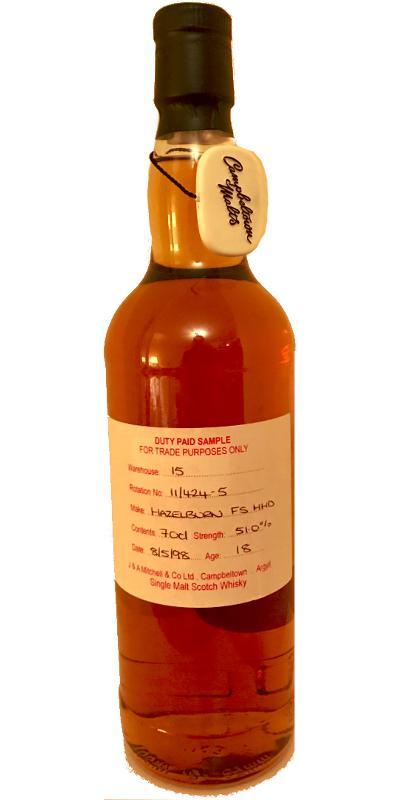 Hazelburn 1998 Duty Paid Sample - For Trade Purposes Only