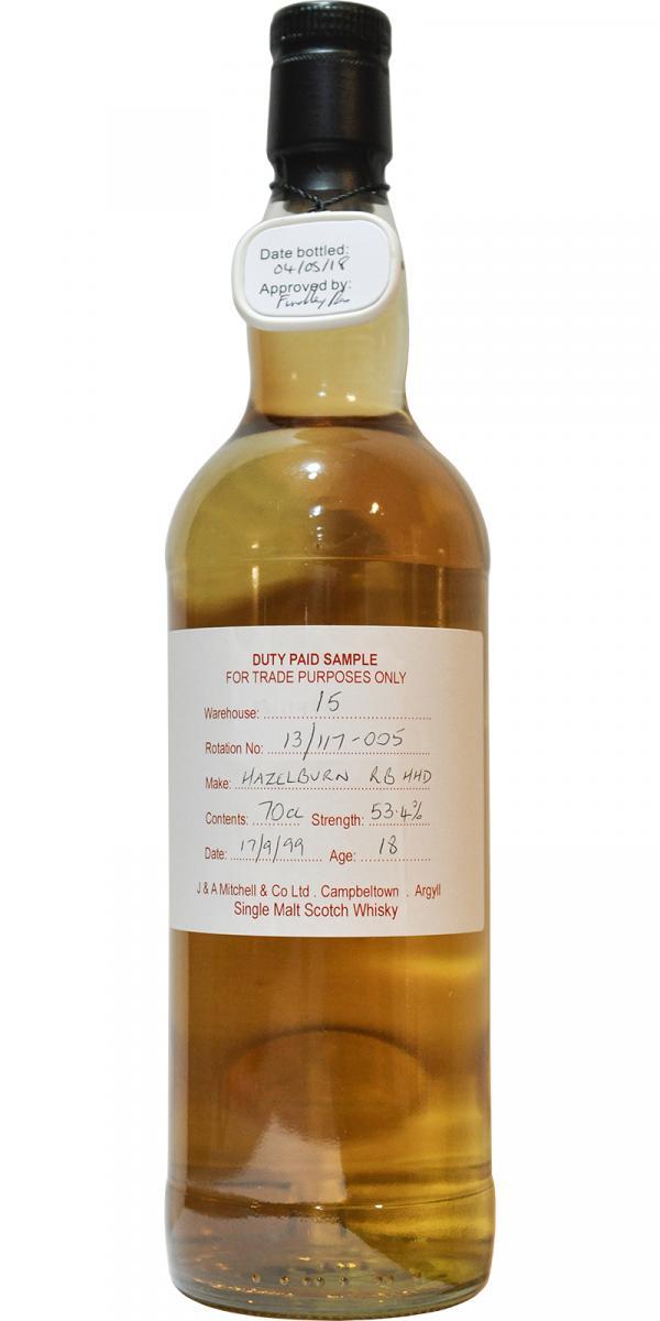 Hazelburn 1999 Duty Paid Sample - For Trade Purposes Only