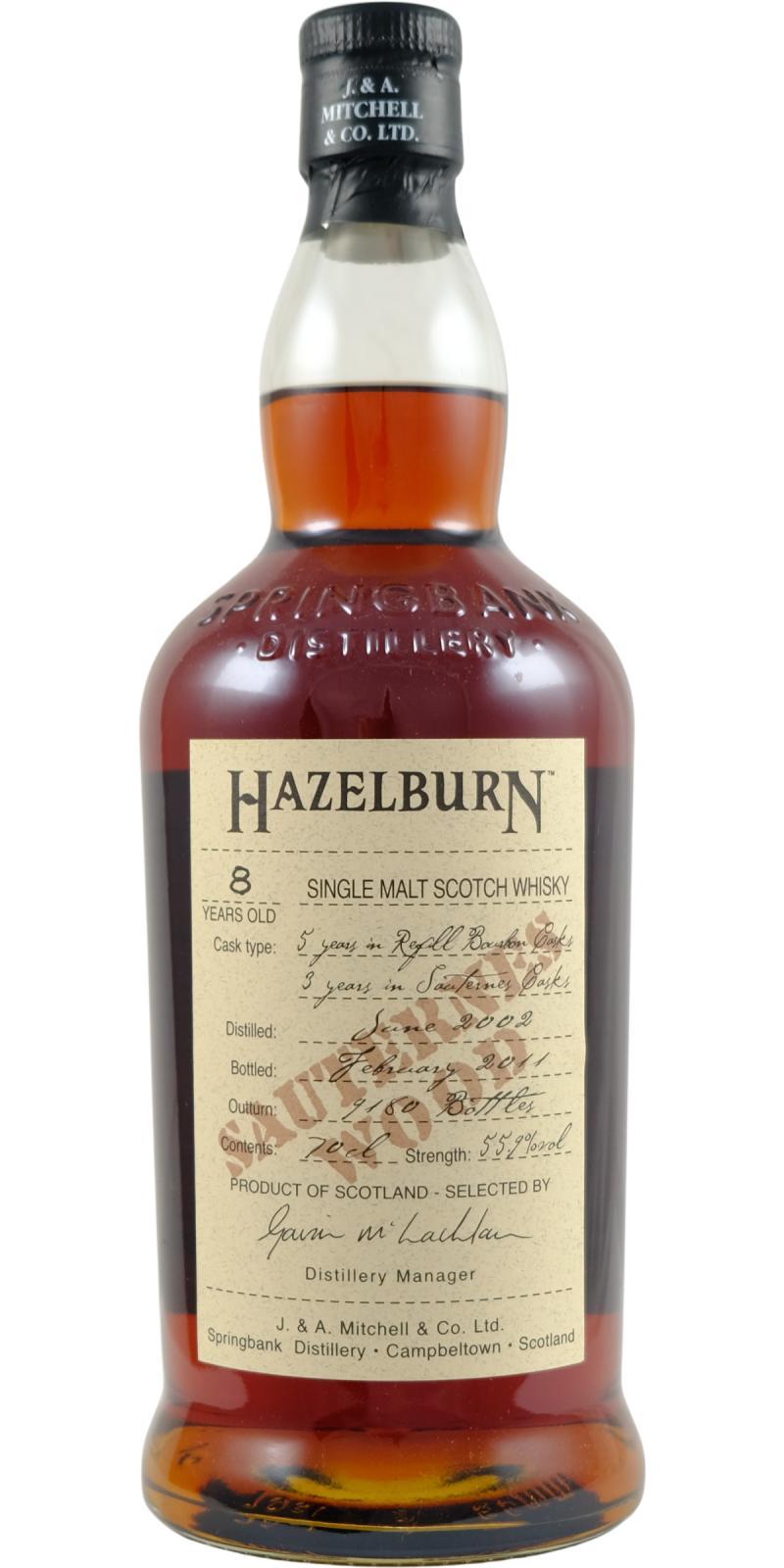 Hazelburn 2002 Sauternes Wood