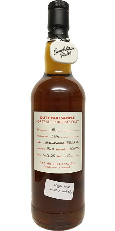 Hazelburn 2005 Duty Paid Sample - For Trade Purposes Only
