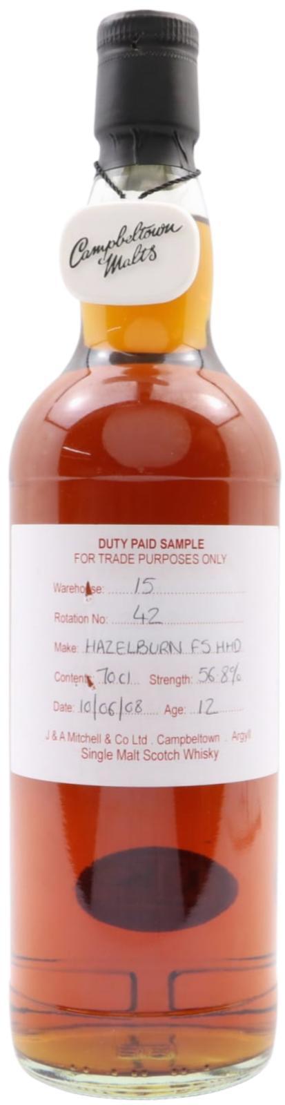 Hazelburn 2008 Duty Paid Sample - For Trade Purposes Only