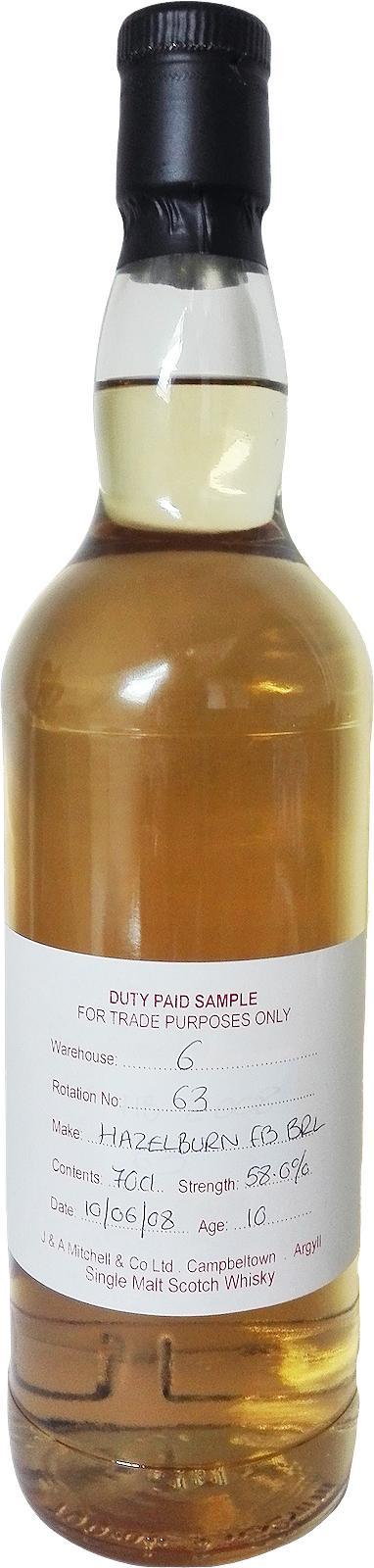Hazelburn 2008 Duty Paid Sample - For Trade Purposes Only