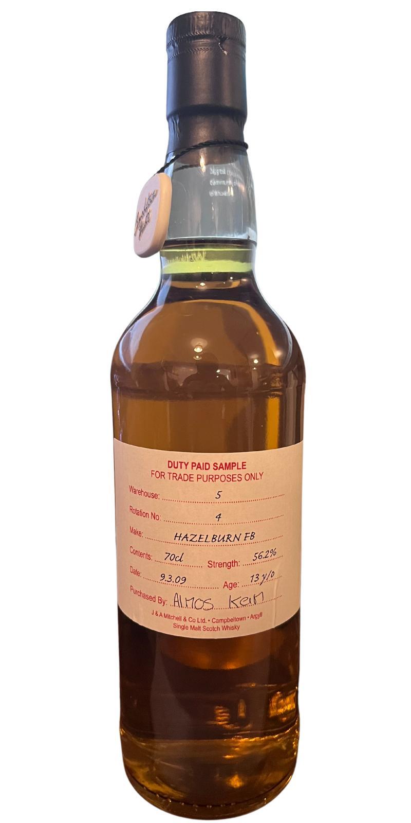 Hazelburn 2009 Duty Paid Sample - For Trade Purposes Only