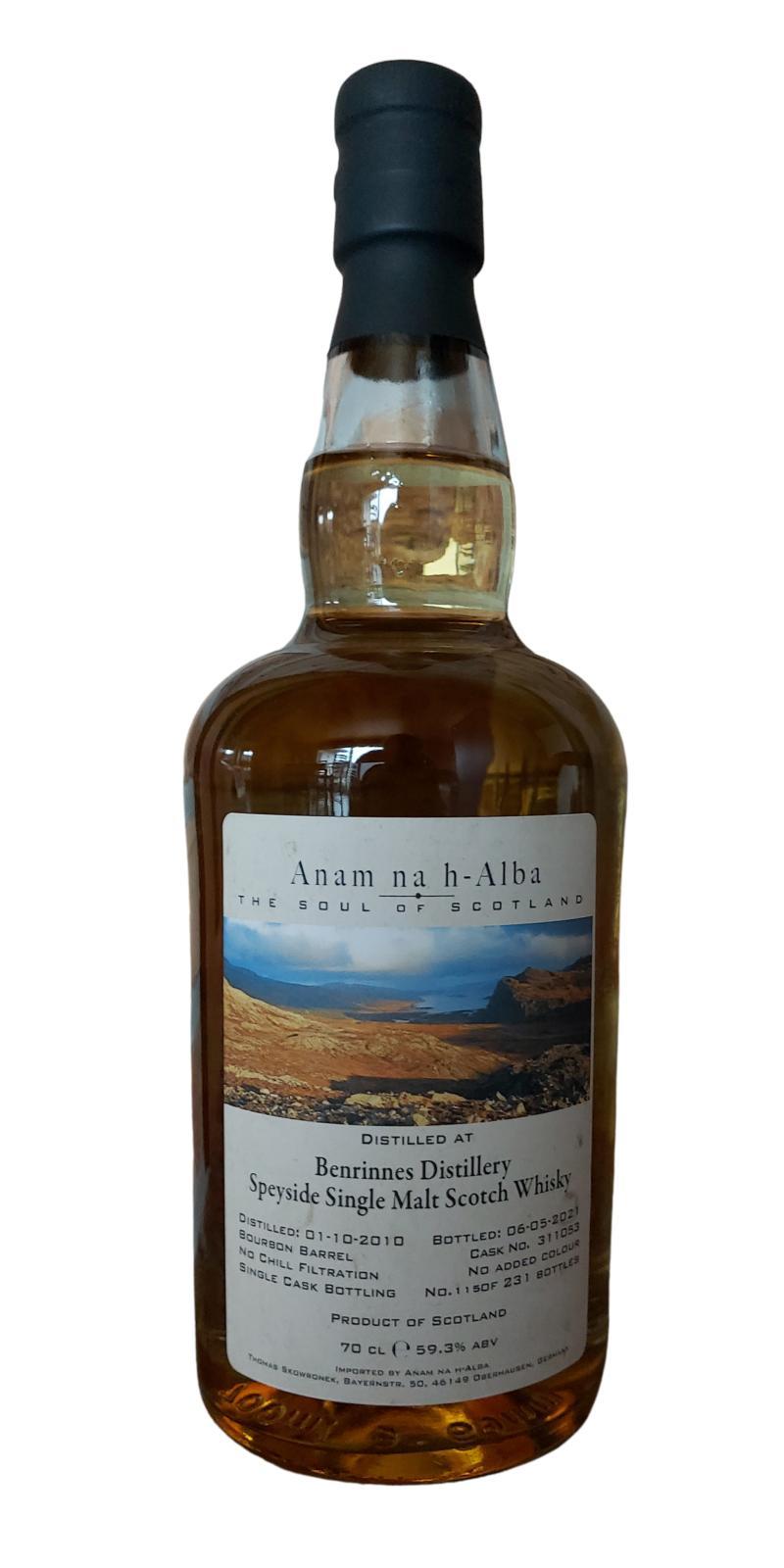 Benrinnes 2010 ANHA The Soul of Scotland